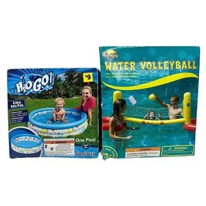 Inflatable Kids Swimming Pool 40"  27 Gallons & inflatable Water Volleyball, NEW